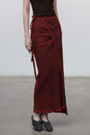 BASERANGE Cotton/Rib Canvas Skirt SKBP-RIB-AU23 Burgundy